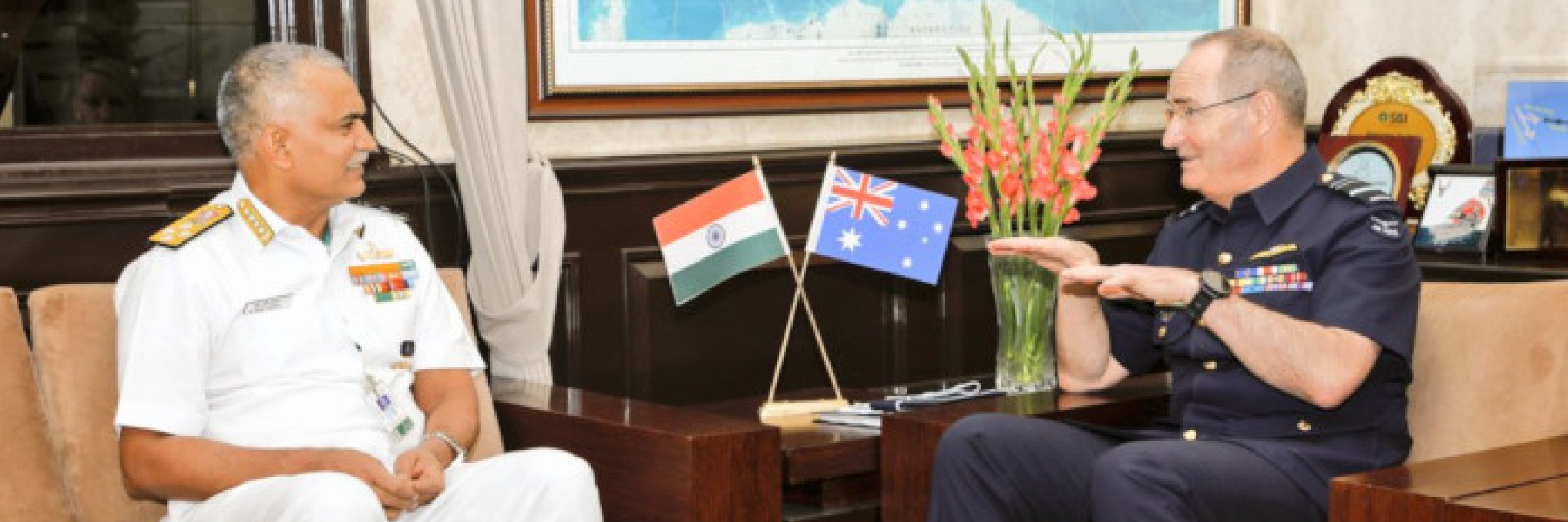 Chief of Naval Staff Admiral R Hari Kumar with Admiral John C Aquilino, commander of the US Indo-Pacific Command